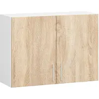 Akord Keukenkast modulaire LIMA W80 met 2 Deuren / Hangkast / Bovenkast / Furniture Factory / Wit - Sonoma Eik / 80 x 58 x 30,5 cm