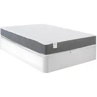 Vente-unique Set 120 x 200 cm bedbodem met opbergruimte, wit + matras van HD-schuim met vormgeheugen en ademende 3D-strook, 18 cm dik - HEAVEN van YSMÉE