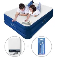 Aerorest 2-persoons luchtbed - Extra lang | 210 cm | Afritsbaar topmatras | Inclusief bijpassend hoeslaken + reparatiekit