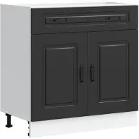 vidaXL Keuken onderkast Kalmar bewerkt hout zwart