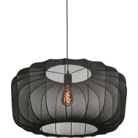 Anne Lighting - hanglamp - Sable - zwart - linnen metaal - Ø 60cm - E27 - 4193ZW