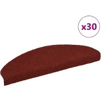 vidaXL Trapmatten Zelfklevend 30 stuks 65x21x4 cm Bordeaux Rood Halfrond Groot