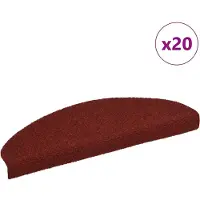 vidaXL Trapmatten Zelfklevend 20 stuks 65x21x4 cm Bordeaux Rood Halfrond Groot