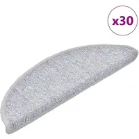 vidaXL Trapmatten 30 st 56x17x3 cm lichtgrijs halfrond