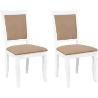 vidaXL Eetkamerstoelen met kussens 2 st massief hout rubber wit