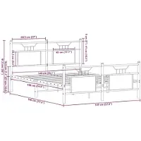 vidaXL Bedframe zonder matras bewerkt hout bruin eikenkleur 140x190 cm