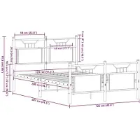 vidaXL Bedframe zonder matras bewerkt hout bruin eikenkleur 120x200 cm
