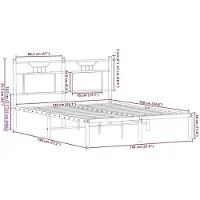 vidaXL Bedframe zonder matras bewerkt hout bruin eikenkleur 140x190 cm