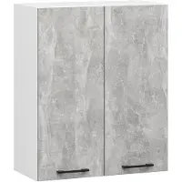 Akord Keukenkast modulaire OLIWIA W60 H720 met 2 Deuren / Hangkast / Bovenkast / Furniture Factory / Wit – Beton Grijs / 60 x 72 x 30 cm
