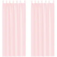 vidaXL Gordijnen voile met lussen 2 st 140x260 cm lichtroze