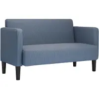 vidaXL Loveseat bank 109 cm corduroy stof blauw