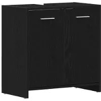 vidaXL Wastafelmeubel 60x33x60 cm spaanplaat zwart eikenkleurig