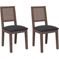 vidaXL Eetkamerstoelen met kussens 2 st massief hout rubber bruin