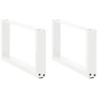 vidaXL Salontafelpoten 2 st U-vormig 60x(30-31) cm staal wit