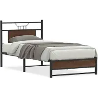 vidaXL Bedframe zonder matras bewerkt hout bruin eikenkleur 90x190 cm