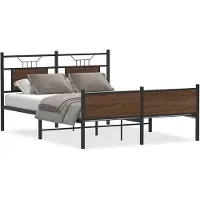 vidaXL Bedframe zonder matras bewerkt hout bruin eikenkleur 137x190 cm