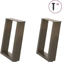 vidaXL Salontafelpoten 2 st U-vormig 28x(42-43) cm staal naturel