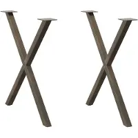 vidaXL Eettafelpoten 2 st X-vormig 80x(72-73) cm staal naturel