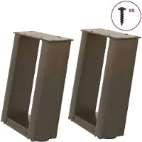 vidaXL Salontafelpoten 2 st U-vormig 30x(30-31) cm staal naturel