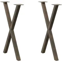 vidaXL Eettafelpoten 2 st X-vormig 50x(72-73) cm staal naturel
