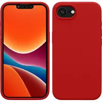 Kwmobile telefoonhoesje geschikt voor Apple iPhone 17e / iPhone 16e - Hoesje met siliconen coating - Smartphone case in klassiek rood