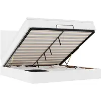 vidaXL Ottoman bed met matras 160x200cm kunstleer wit