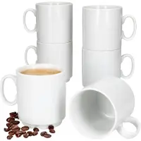MamboCat Set van 6 EVENT stapelbare koffiemokken wit porselein 250 ml