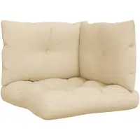vidaXL Palletkussens 3 st stof beige