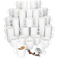 MamboCat Set van 72 EVENT stapelbare koffiemokken wit porselein 250 ml