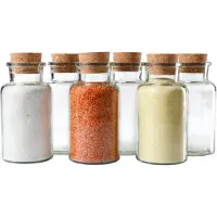 MamboCat Set van 6 kruidenpotjes 300ml + kurk, opslag voor thee, kruiden & specerijen