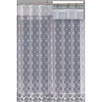 Wisan Lucky jacquard vitrage Gordijn 400 x 250 cm - Curtains - hoogwaardig jacquardgordijn- wit- 400 x 250 cm