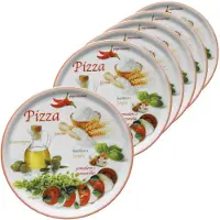 MamboCat Set van 6 pizzaborden Napoli Pizzafoods rood 31cm