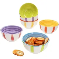MamboCat Set van 6 SUMMER STRIPES steengoed snack & dip kommen voor 6 personen - 24325613