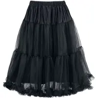 Hell Bunny - Rockabilly Midirok - Penelope Petticoat - XS-S tot XL-XXL - voor Vrouwen - zwart - Maat M-L