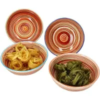 MamboCat Set van 4 LINEA steengoed spaghettiborden voor 4 personen - 24325754
