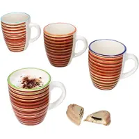 MamboCat Set van 4 LINEA steengoed koffiemokken voor 4 personen - 24325705