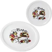 MamboCat Set van 2 MARIO pizzaborden Ø 33 cm met chefdecor - 163426