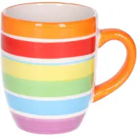 Secret De Gourmet Koffiemokken Curacao - 1x stuks - Keramiek - multi kleuren oranje - 300 ml - 8 x 11 cm - Luxe uitstraling