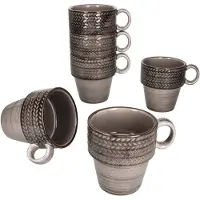 MÄSER Set van 6 porseleinen koffiemokken PROSPERO bruin voor 6 personen - 593337