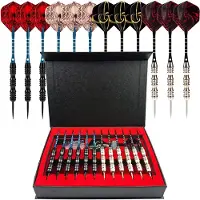 Podec Dartpijlen 24 gram Darts set 12 stuks extra Dart flights en Shafts Dartscase