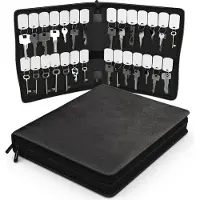 Northwall Sleutelrekje met 28 Sleutelhangers - Sleuteletui uit Leer - Draagbare Key Organizer - Een Must voor iedere Vastgoedmakelaar - Zwart