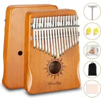 Woodley Kalimba set - 17 tonen - Met Muziekboek - Duimpiano - Muziekinstrument - Bamboehout - Voor kinderen en volwassenen