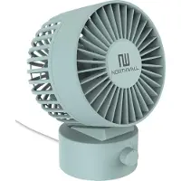 Northwall Mini USB Ventilator - Tafelventilator Blauw - Stille Mini Fan - Retro Bureau Ventilator - Klein, Stil en Geruisloos - Dual Motoren - Kantelbaar - 2 Snelheden