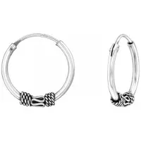 Karma Bali hoop oorringen BIJO-4 Zilver (10MM)