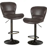 Costway Set van 2 barkrukken, barstoelen, 61-81 cm, in hoogte verstelbaar, barkruk, draaibaar, met rugleuning en voetensteun, keukenkruk, vintage, van PU, voor eetkamer, bar, thuis, belastbaar tot 150