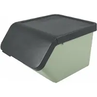 Sunware Sigma Home sorteer bak met deksel - afvalbak - groen - stapelbaar - 45L - 49 x 39 x 30 cm