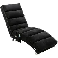 Merax Elektrische Massage Chaise Longue - Ergonomische Relaxstoel met 5 Vibratiemodi - Massagestoel met Afstandsbediening - Zwart