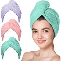 BOTC Haarhanddoek - 3 Stuks Microvezel Handdoek voor Haar - Hair Towel - Haarhanddoek Microvezel - Hoofdhanddoek - Snel Drogend