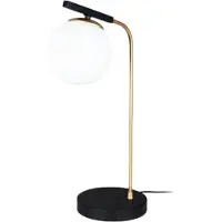 Squid Lighting | Tafellamp 1-Lichts Bol - Design - Industrieel - Woonkamer - Slaapkamer - Werkkamer - Zwart - Goud