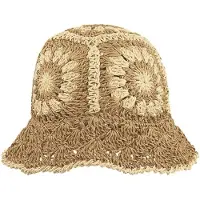 Yehwang -Crochet-hoedje- Bucketcap-Buckethat-Granny stitch-Raffa-Camel